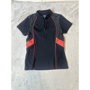 Kerrits Black Red Equestrian Riding Shirt Quarter Zip Small